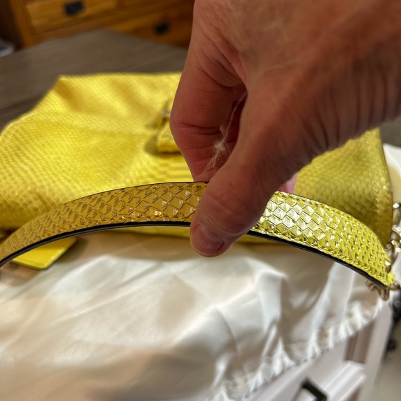 Coach Madison Pinnacle Lily Yellow Python Embossed Leather Hobo Shoulder Bag - Picture 9 of 16